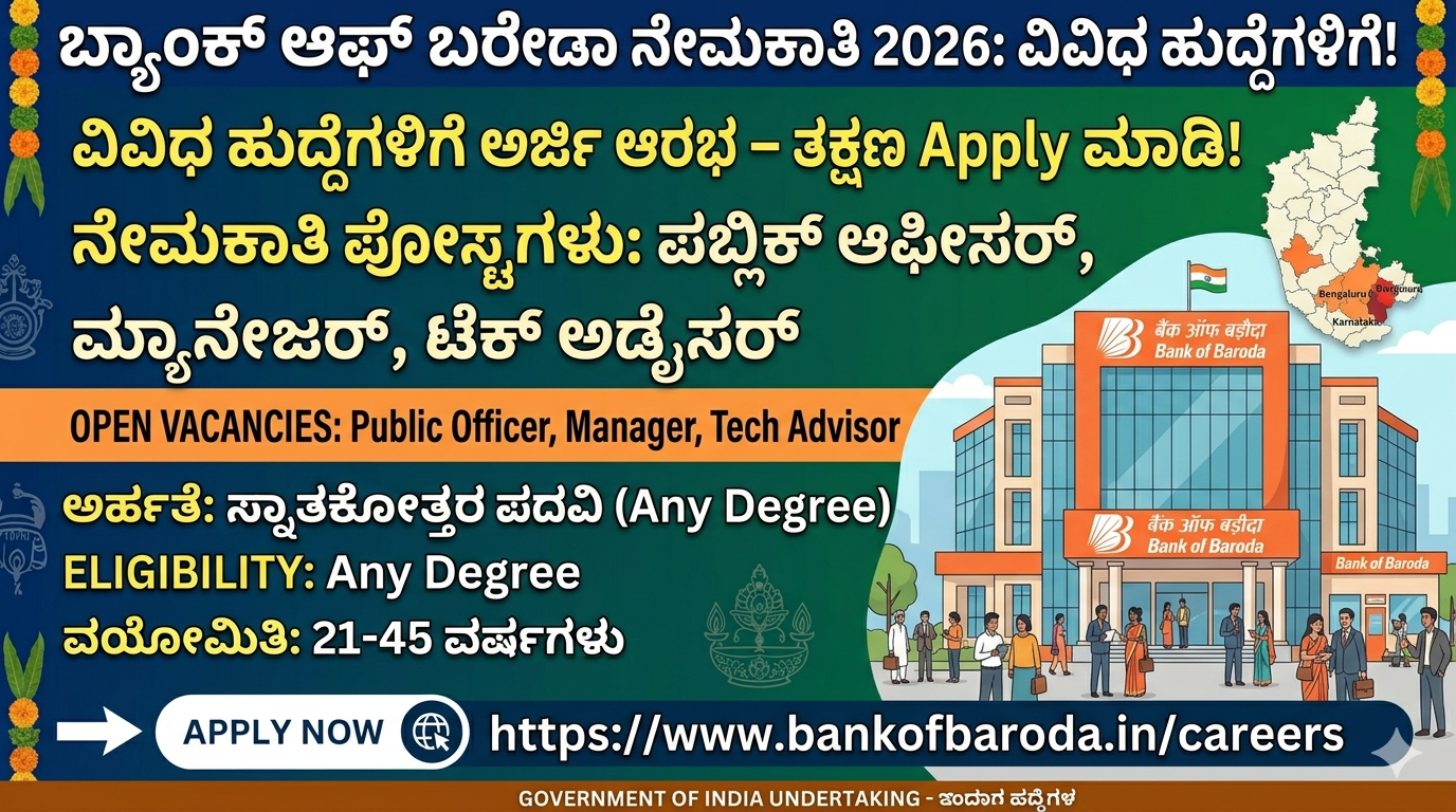Bank of Baroda ನೇಮಕಾತಿ 2026