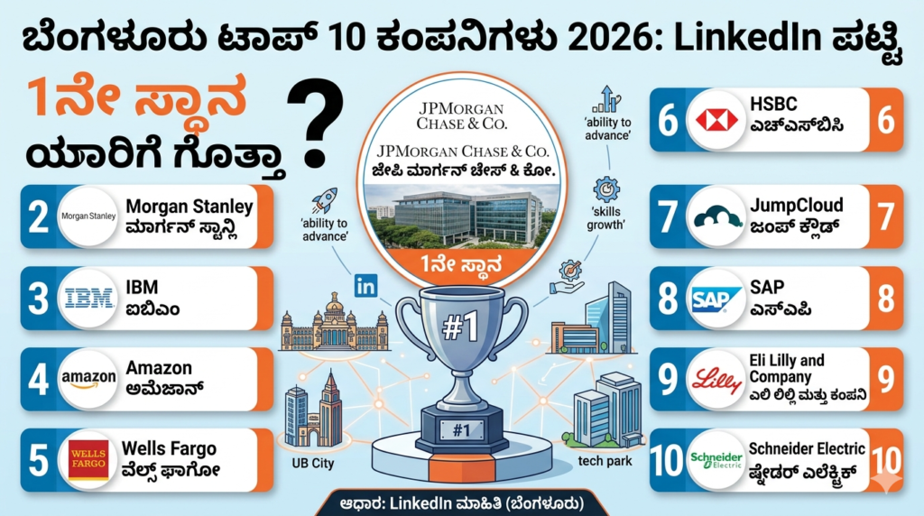 ಬೆಂಗಳೂರು ಟಾಪ್ 10 ಕಂಪನಿಗಳು 2026